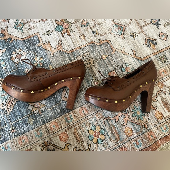 Ralph Lauren Purple Label Shoes - Ralph Lauren Purple Label Brown Mules with Gold Studs